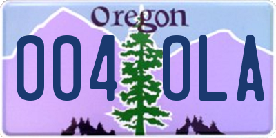 OR license plate 004OLA
