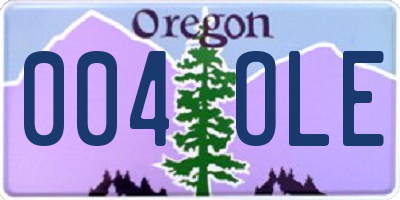 OR license plate 004OLE