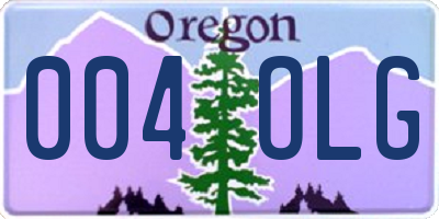 OR license plate 004OLG