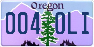 OR license plate 004OLI
