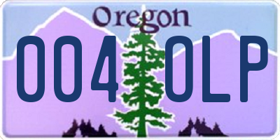OR license plate 004OLP