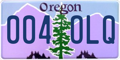 OR license plate 004OLQ