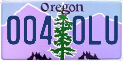 OR license plate 004OLU