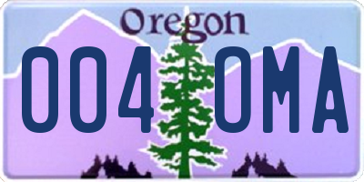 OR license plate 004OMA