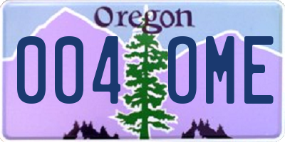 OR license plate 004OME