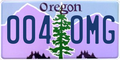 OR license plate 004OMG