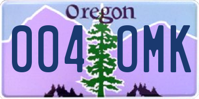 OR license plate 004OMK