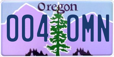 OR license plate 004OMN