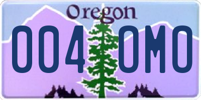 OR license plate 004OMO