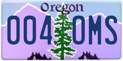 OR license plate 004OMS