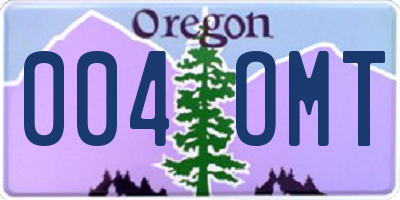 OR license plate 004OMT