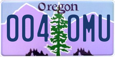 OR license plate 004OMU