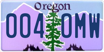 OR license plate 004OMW