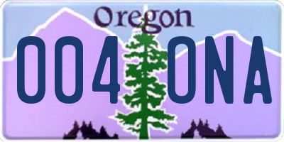 OR license plate 004ONA
