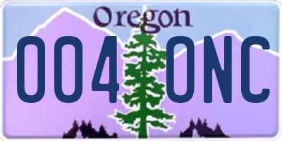 OR license plate 004ONC