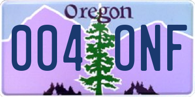 OR license plate 004ONF