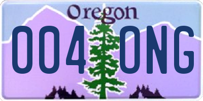 OR license plate 004ONG