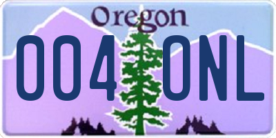 OR license plate 004ONL