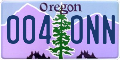 OR license plate 004ONN