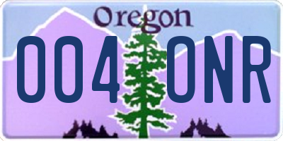 OR license plate 004ONR