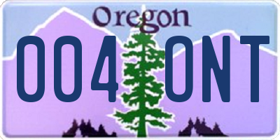 OR license plate 004ONT