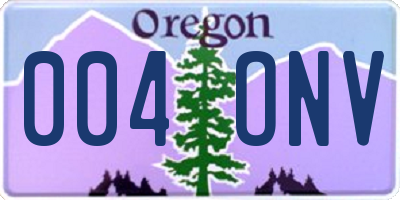 OR license plate 004ONV