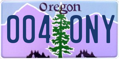 OR license plate 004ONY
