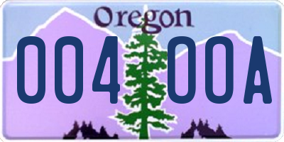 OR license plate 004OOA
