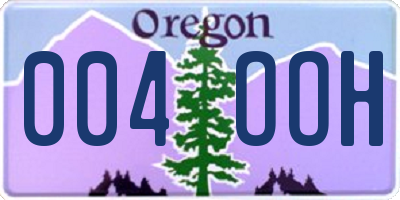 OR license plate 004OOH