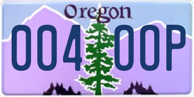 OR license plate 004OOP