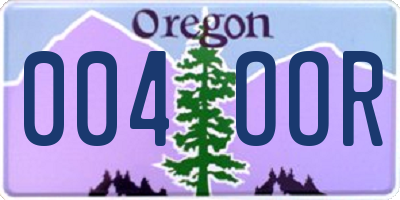 OR license plate 004OOR