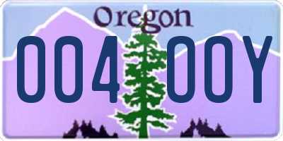 OR license plate 004OOY