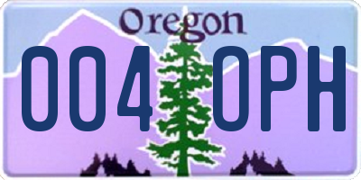 OR license plate 004OPH
