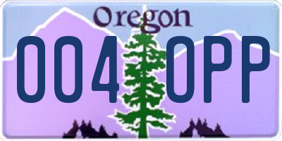 OR license plate 004OPP