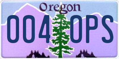 OR license plate 004OPS