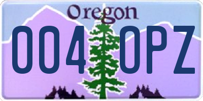 OR license plate 004OPZ
