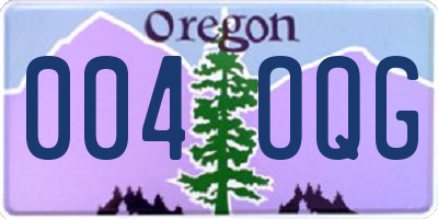 OR license plate 004OQG
