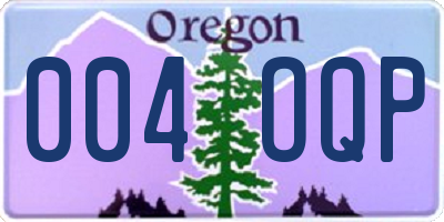 OR license plate 004OQP