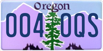 OR license plate 004OQS