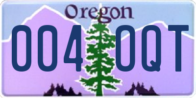 OR license plate 004OQT