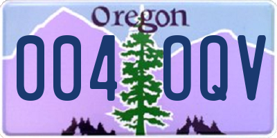OR license plate 004OQV