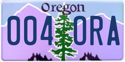 OR license plate 004ORA