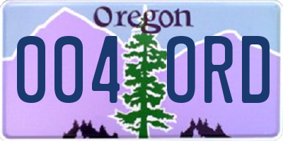 OR license plate 004ORD