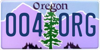 OR license plate 004ORG