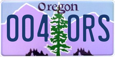 OR license plate 004ORS