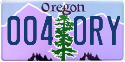 OR license plate 004ORY