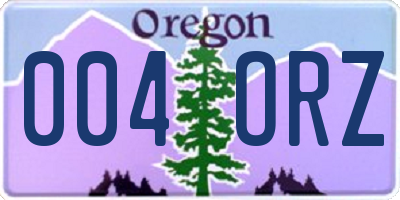 OR license plate 004ORZ