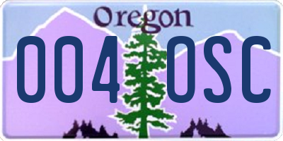 OR license plate 004OSC