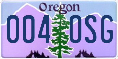 OR license plate 004OSG