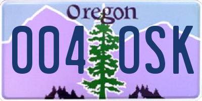 OR license plate 004OSK